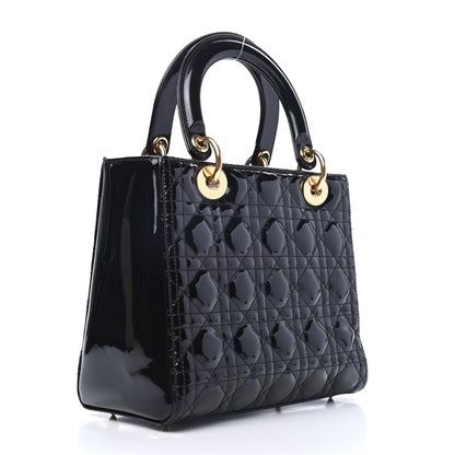 Christian Dior Patent Cannage Medium Lady Dior Black 2 of 4