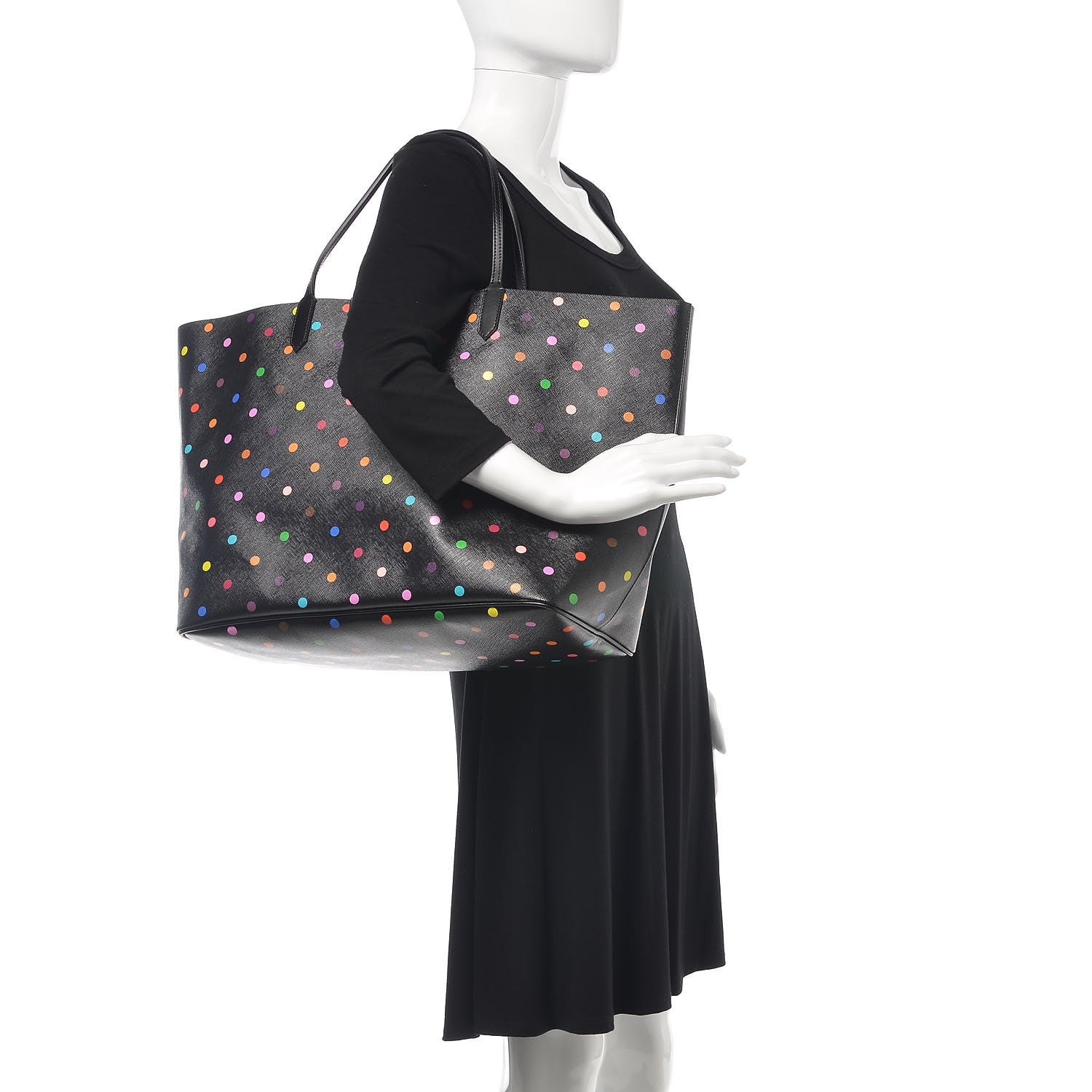 Givenchy Textured Coated Canvas Large Dots Print Antigona Tote Black 2 of 11