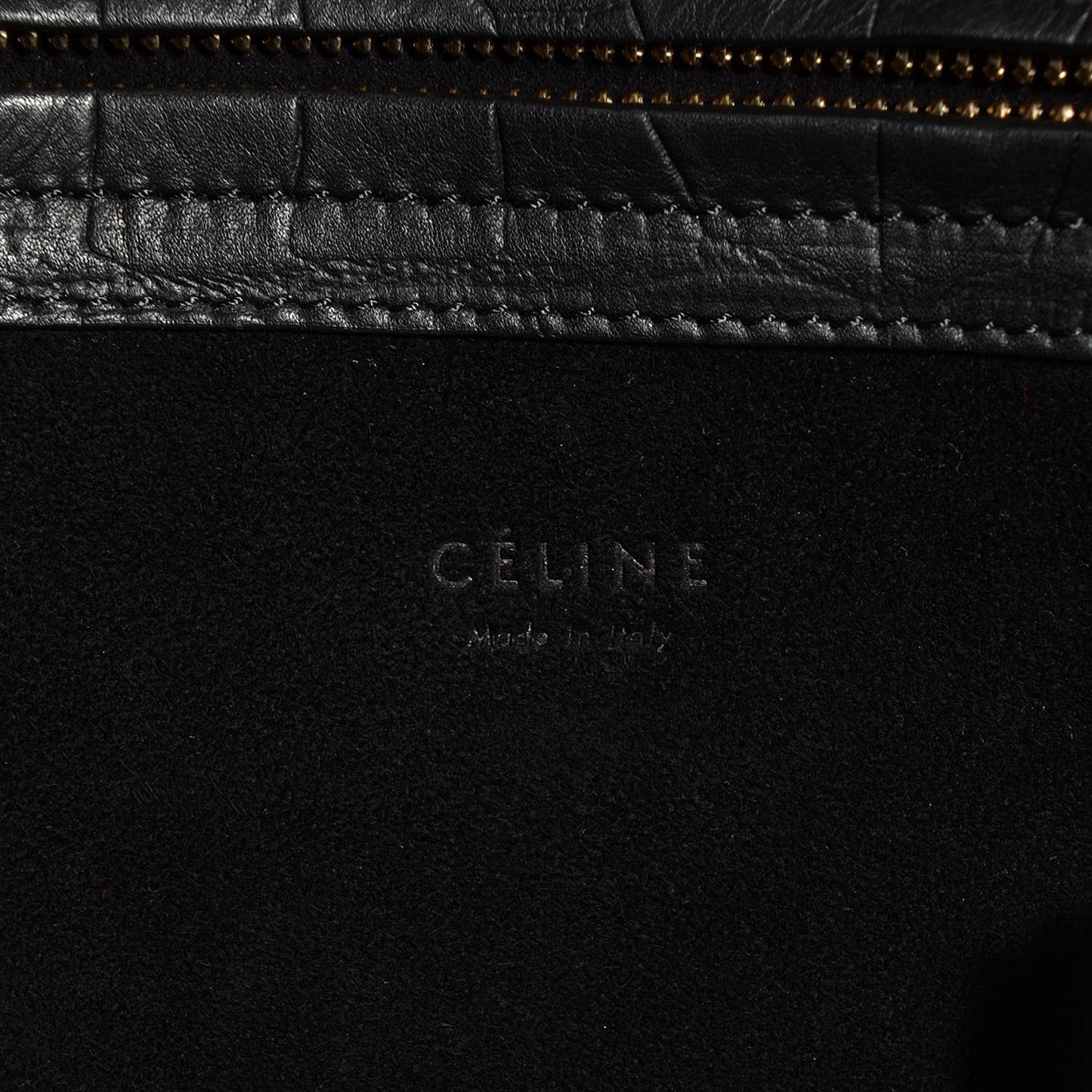 Crocodile Embossed Calfskin Medium Phantom Luggage Black