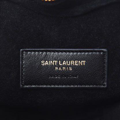 Saint Laurent Lambskin Matelasse Chevron Monogram Small Love Heart Chain Bag Black 6 of 11