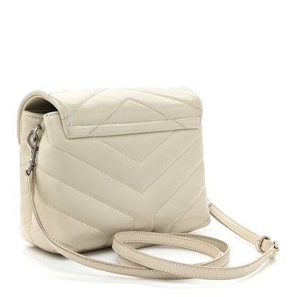 Saint Laurent Calfskin Y Quilted Monogram Toy Loulou Crossbody Bag Crema Soft 3 of 18