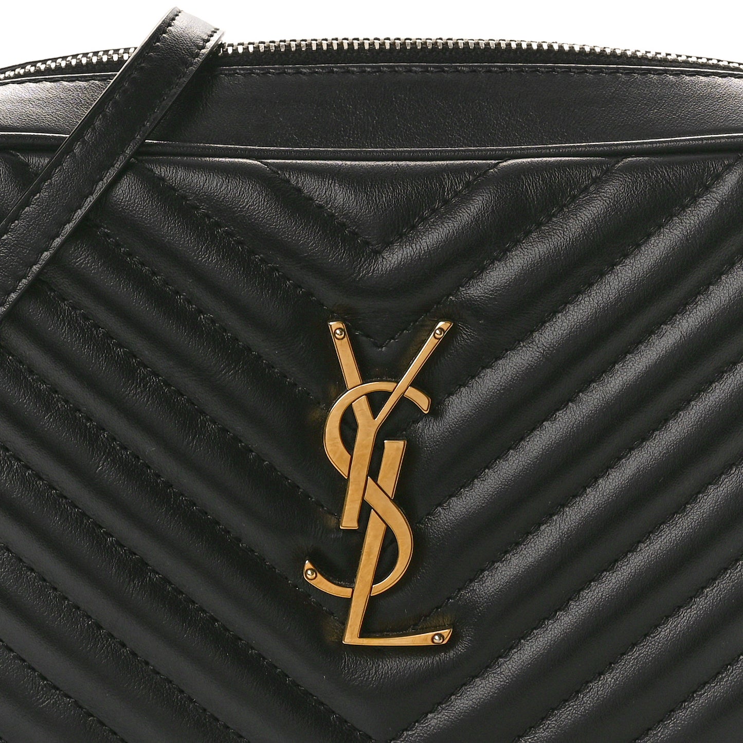 Calfskin Matelasse Monogram Lou Camera Bag Black