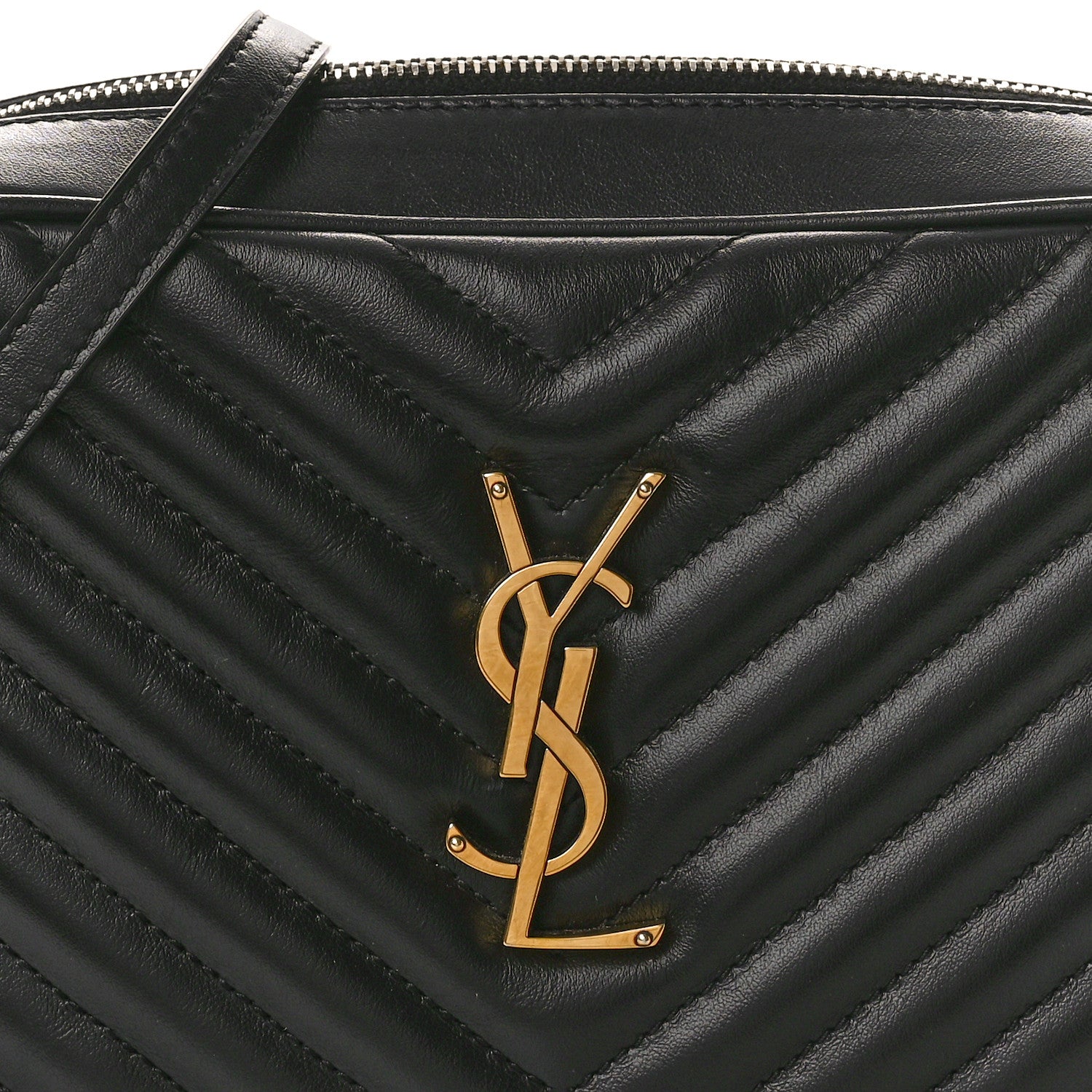 Saint Laurent Calfskin Matelasse Monogram Lou Camera Bag Black 8 of 10
