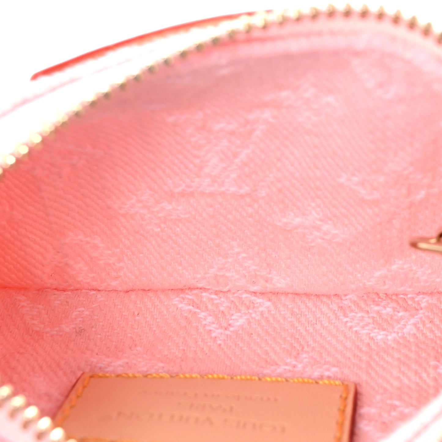 Monogram Denim Key Pouch Washed Pink