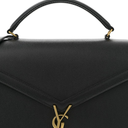 Saint Laurent Grain de Poudre Medium Classic Monogram Cassandra Top Handle Black Rouge Legion 8 of 10