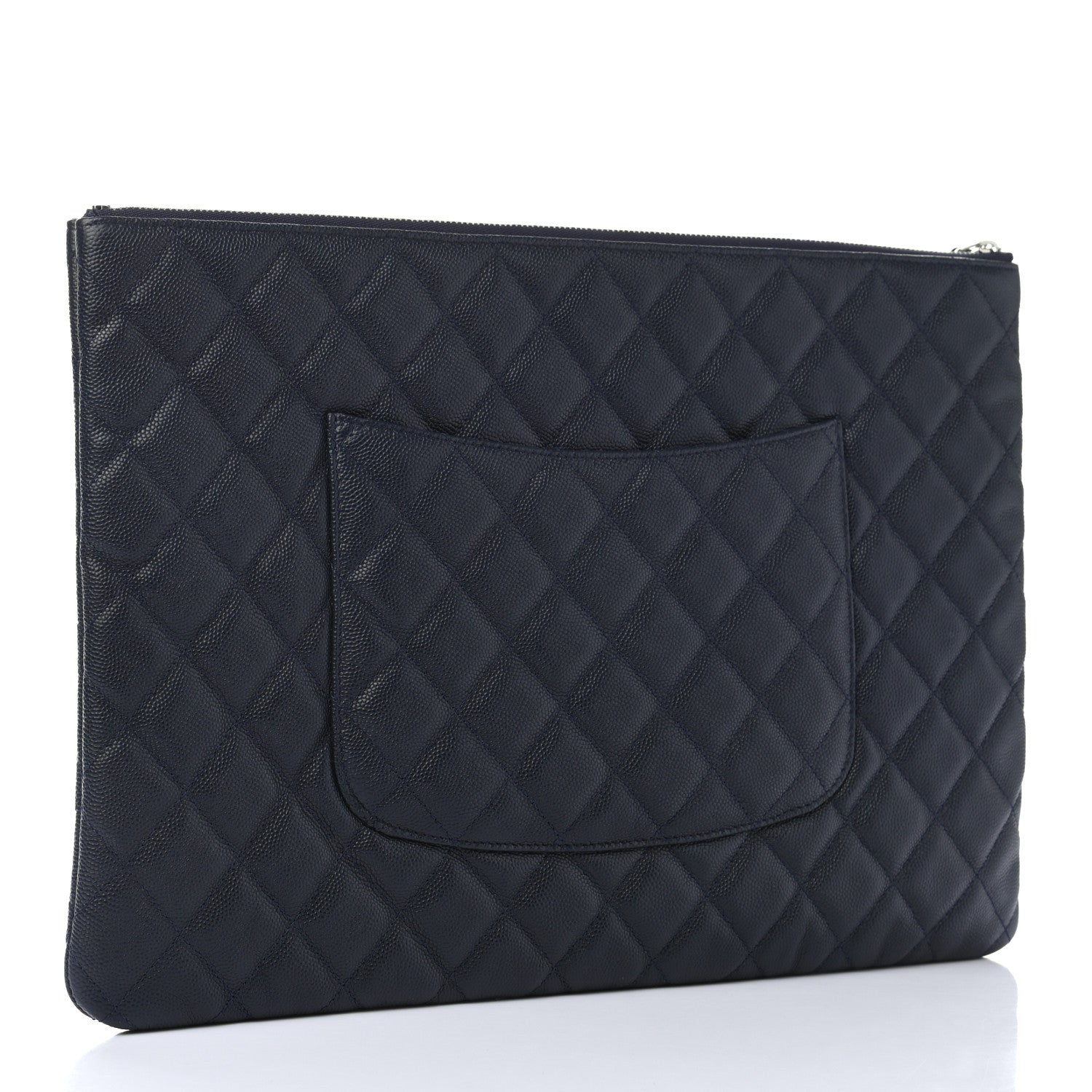 Chanel Caviar Quilted Large Cosmetic Case Navy 3 of 8