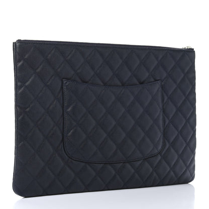 Chanel Caviar Quilted Large Cosmetic Case Navy 3 of 8
