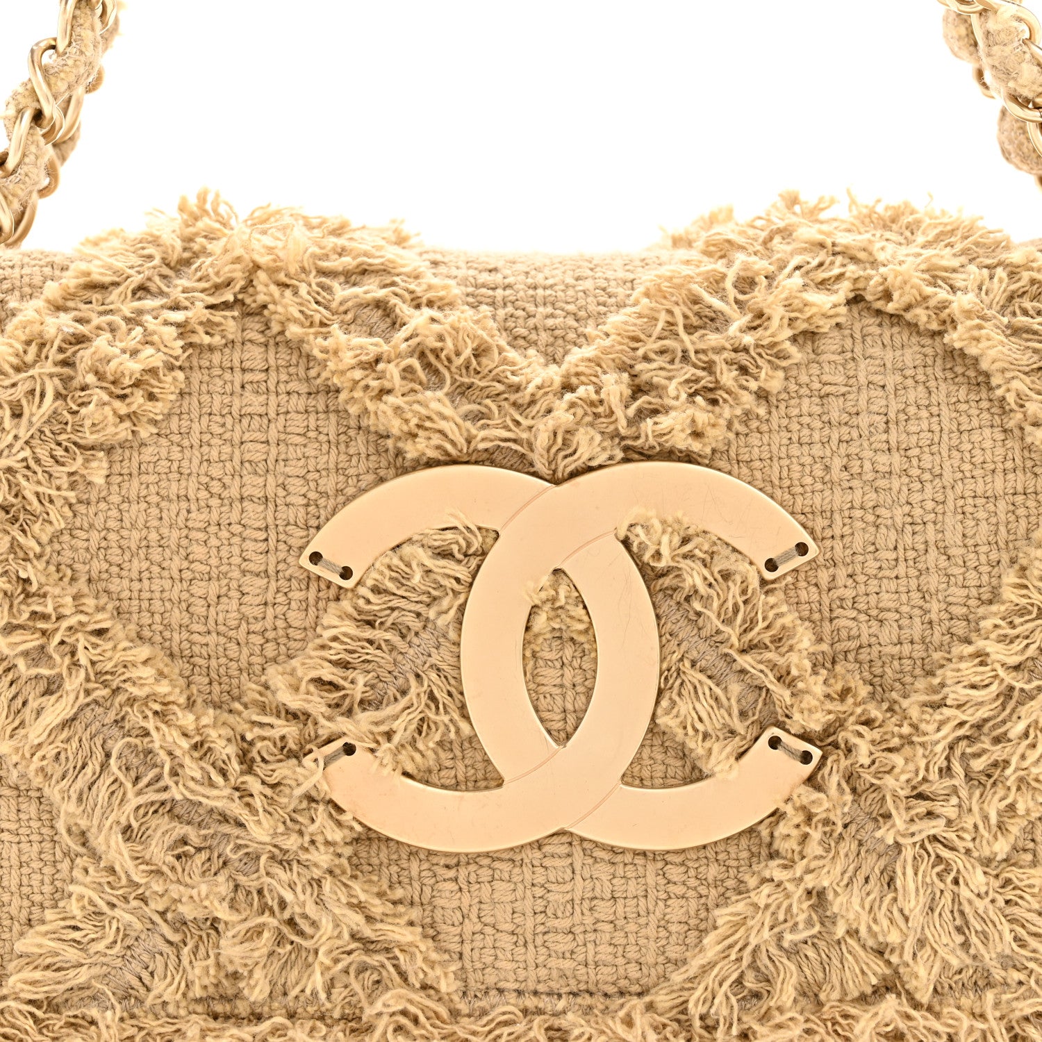 Chanel Tweed Nature Medium Single Flap Dark Beige 22 of 34