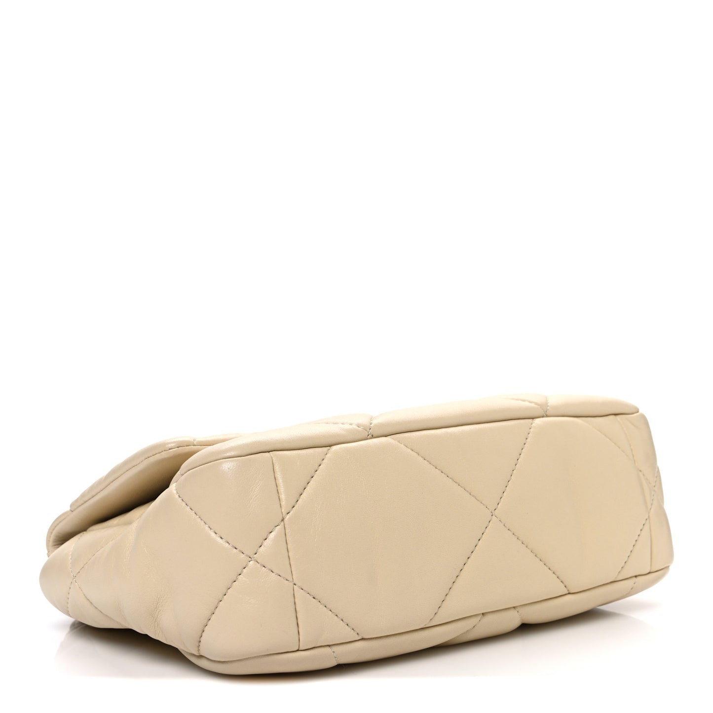 Lambskin Quilted Medium Chanel 19 Flap Beige