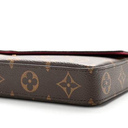 Louis Vuitton Monogram Pochette Felicie Chain Wallet Fuchsia 10 of 12