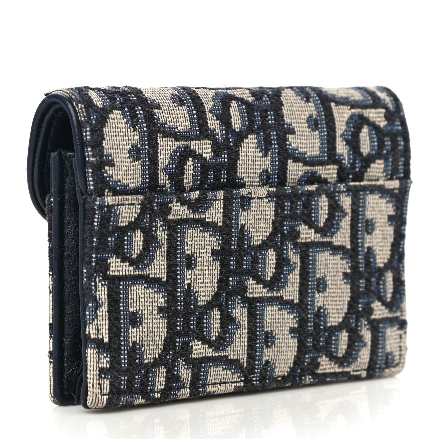 Christian Dior Oblique Saddle Card Holder Blue 3 of 13