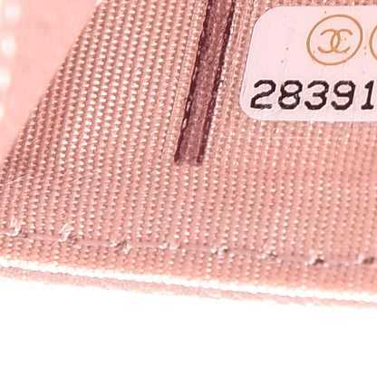 Chanel Goatskin Camellia Embossed Card Holder Wallet Light Pink 7 of 8
