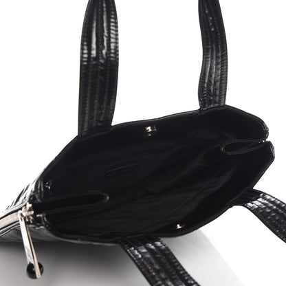 Chanel Patent Quilted Expandable CC Shoping Tote Black 5 of 7