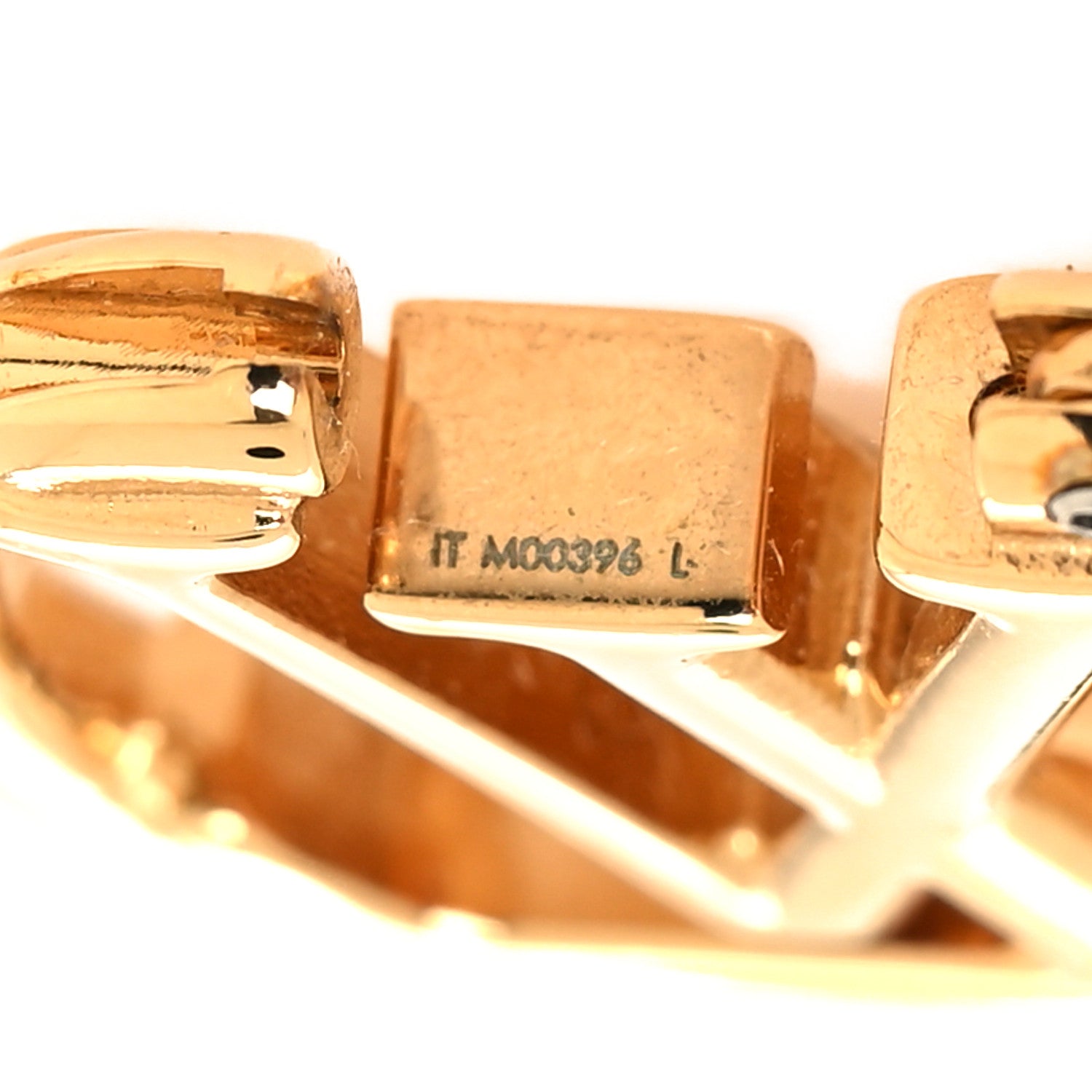 Louis Vuitton Metal Small Louise Hoop Earrings Gold 4 of 5