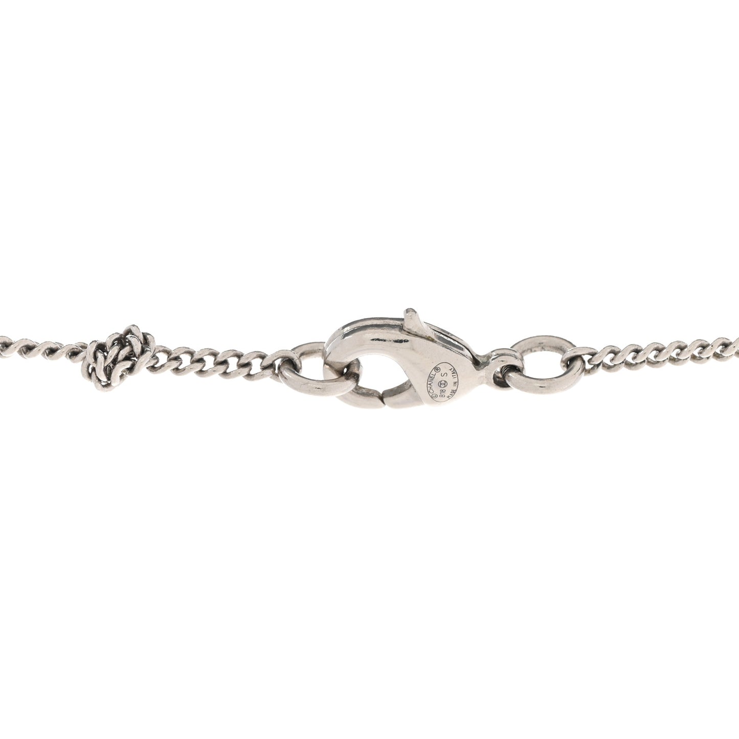 Crystal CC Ball Pendant Necklace Silver