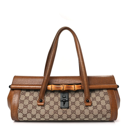Gucci Monogram Bamboo Bullet Handbag Brown 1 of 10
