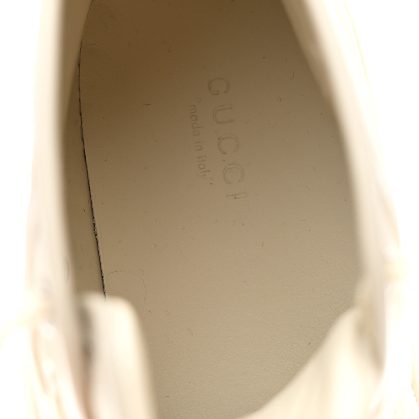 Washed Cotton GG Monogram Calfskin Womens High Top Sneakers 39 White Mystic White Great White