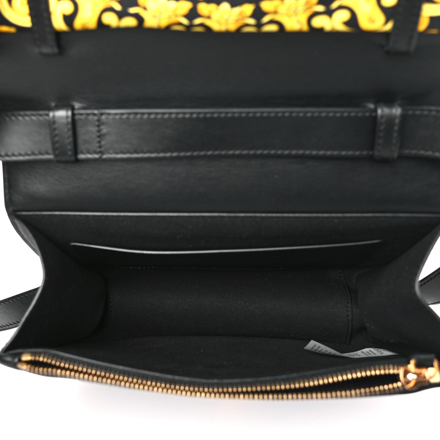 Versace Borsa Vitello Barocco Scarf Sash Shoulder Bag Black Multicolor 5 of 8