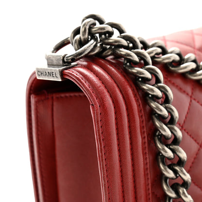 Chanel Lambskin Quilted Medium Boy Flap Red 11 of 13