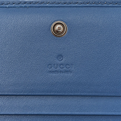 Gucci Calfskin Matelasse Aria GG Marmont Card Case Wallet Clear Blue 7 of 11