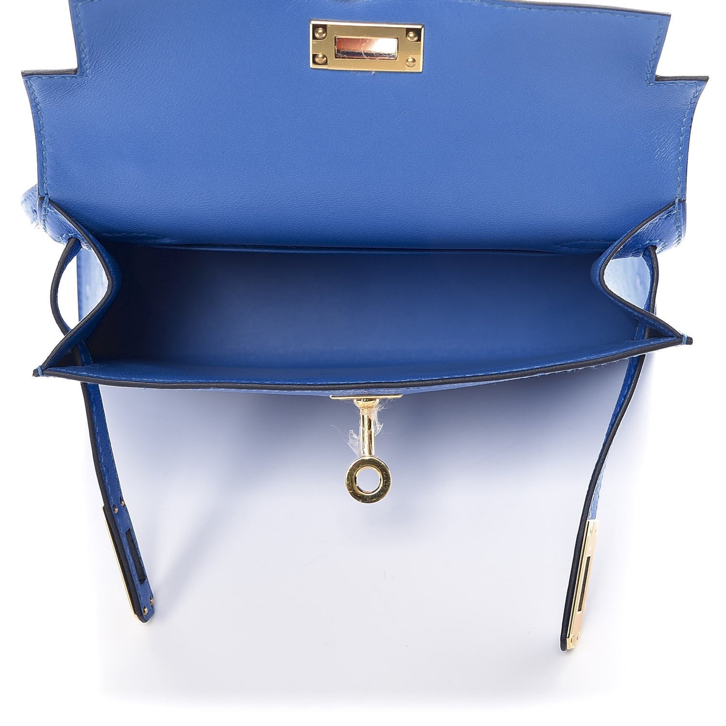 Ostrich Mini Kelly Sellier 20 Blueet