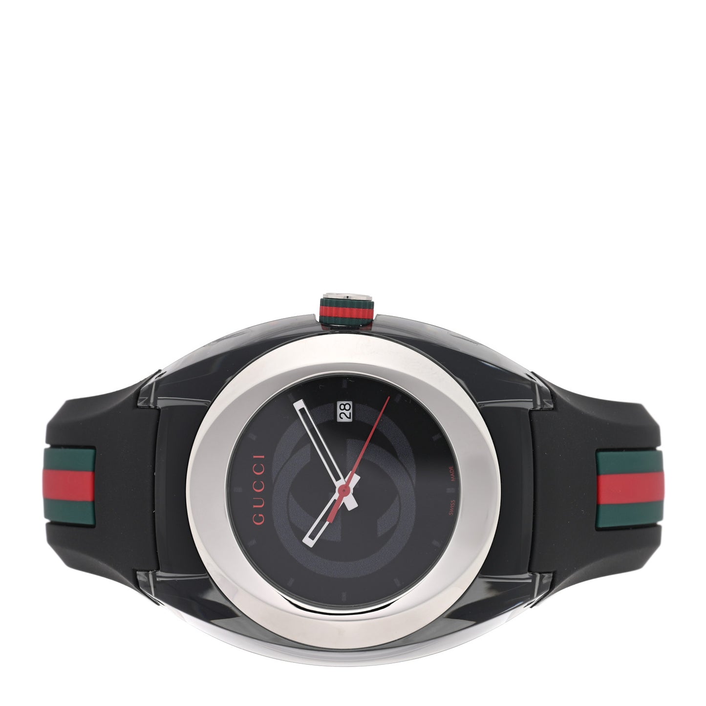 Stainless Steel Rubber 46mm Sync Web Quartz Watch Black