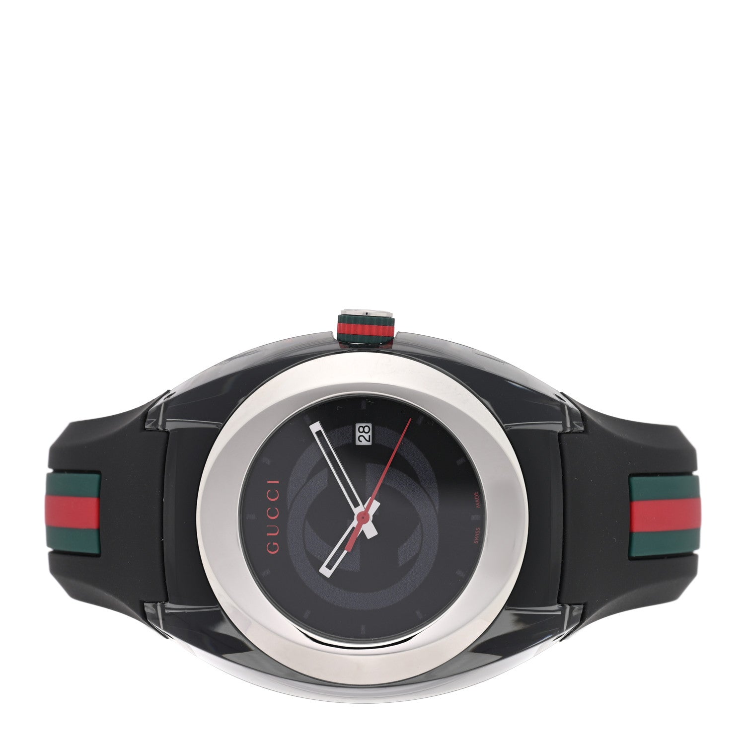 Gucci Stainless Steel Rubber 46mm Sync Web Quartz Watch Black 2 of 4