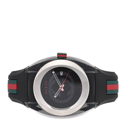 Gucci Stainless Steel Rubber 46mm Sync Web Quartz Watch Black 2 of 4