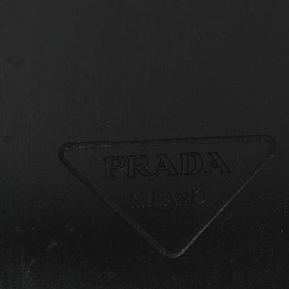 Prada Natural Calfskin Metal Triangle Logo 45mm Clogs 38 Black 8 of 12