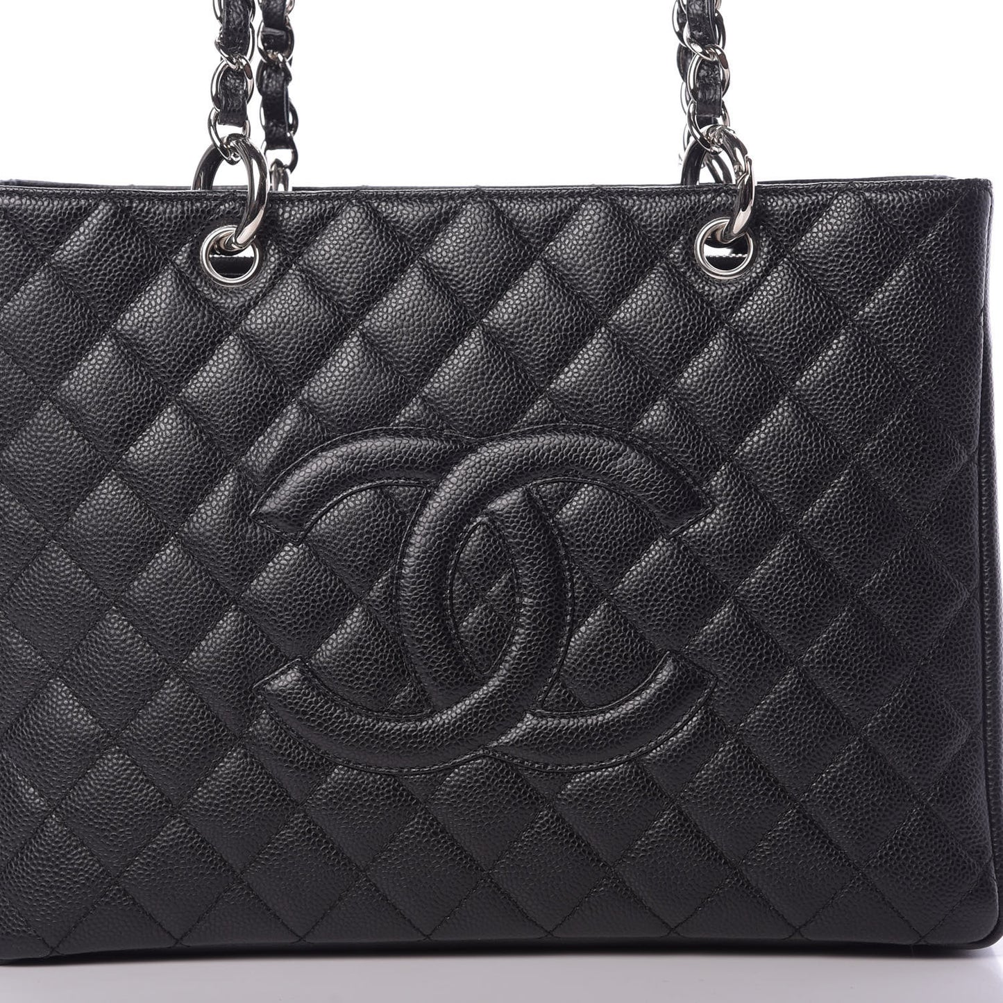 Caviar Quilted Grand Shopping Tote GST Black
