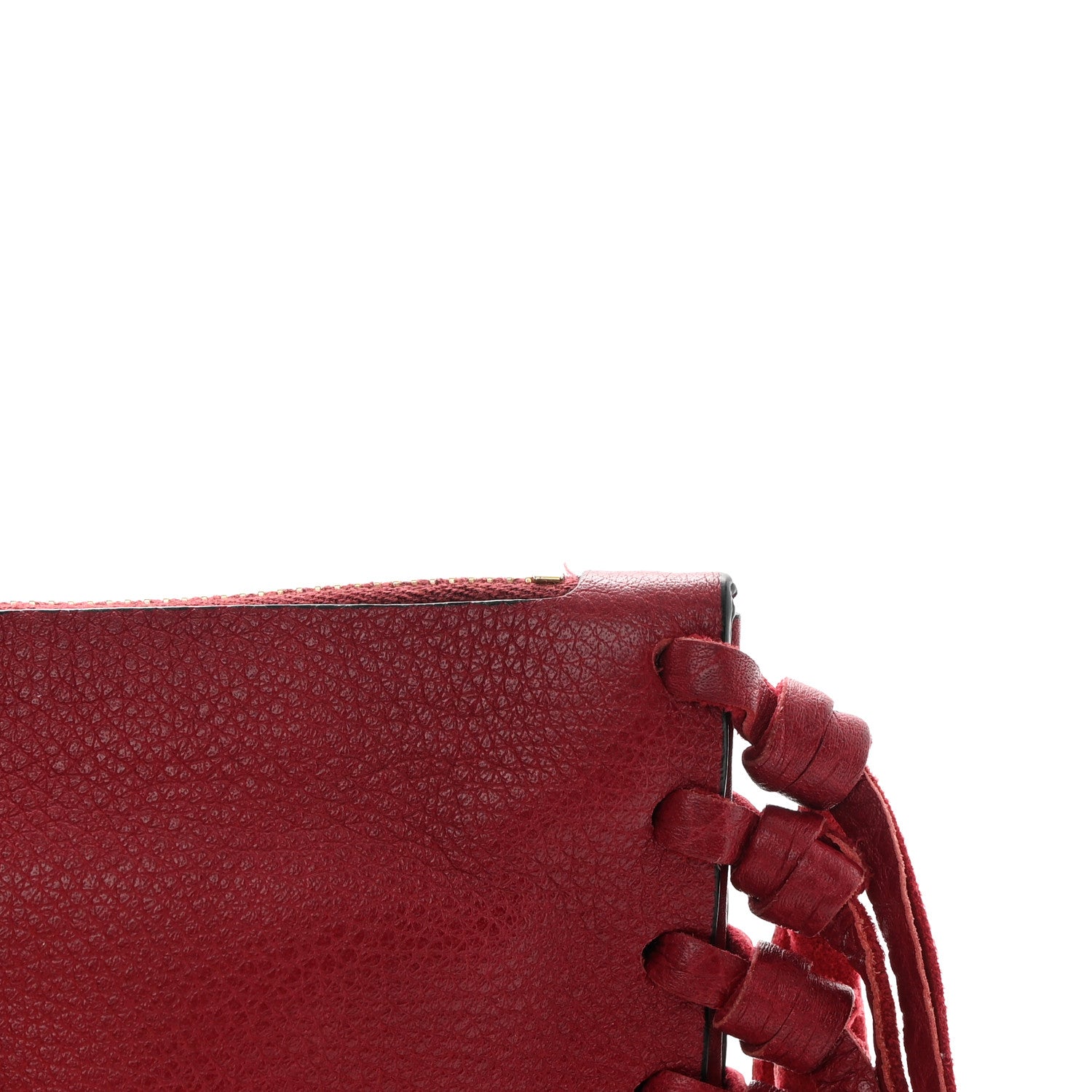 Valentino Garavani Grained Calfskin C-Rockee Sagittarius Fringe Clutch Scarlet 15 of 15