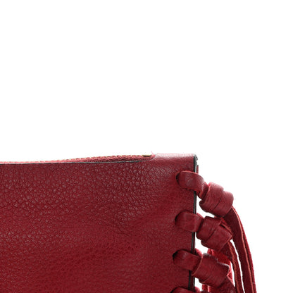 Valentino Garavani Grained Calfskin C-Rockee Sagittarius Fringe Clutch Scarlet 15 of 15