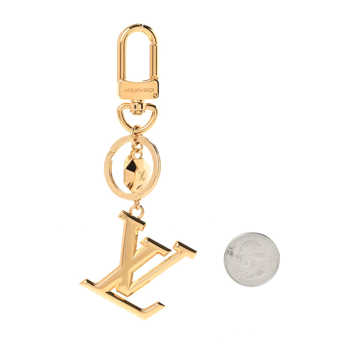 LV Facettes Bag Charm Key Holder Gold