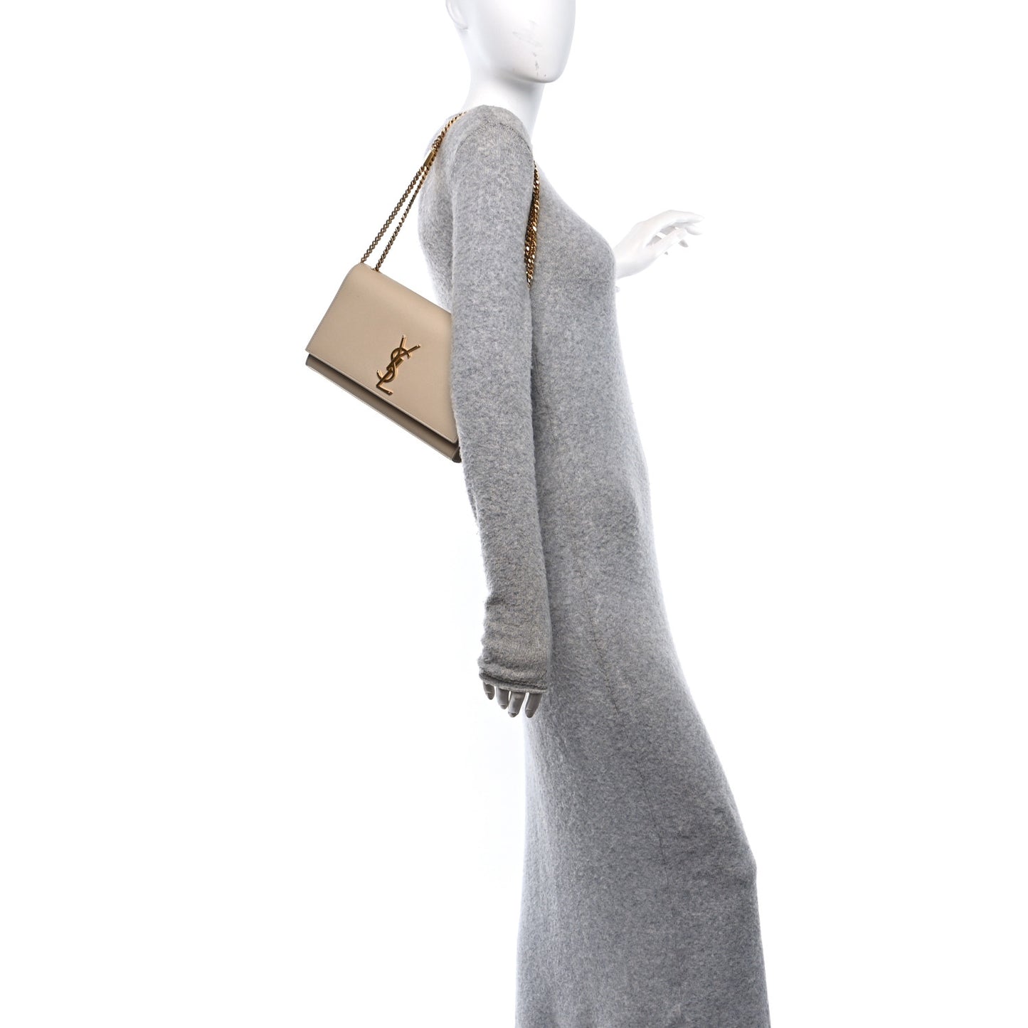 Grain De Poudre Medium Monogram Kate Satchel Nude Powder