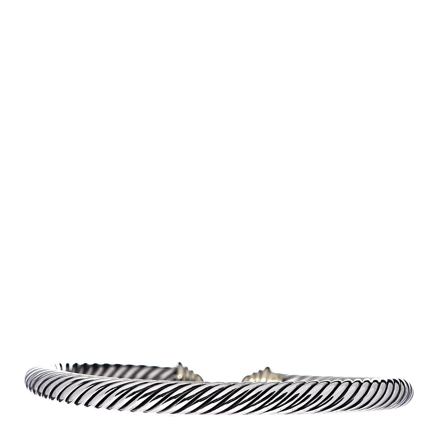 David Yurman Sterling Silver 14K Yellow Gold 5mm Cable Classics Bracelet 3 of 4