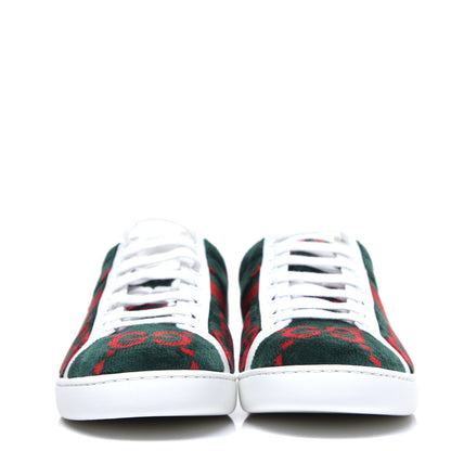 Gucci Terry Cloth GG Monogram Web Womens Ace Sneakers 39 Green Red 2 of 10
