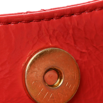 Chanel Shiny Crumpled Calfskin Quilted Wavy CC Hobo Red 11 of 12