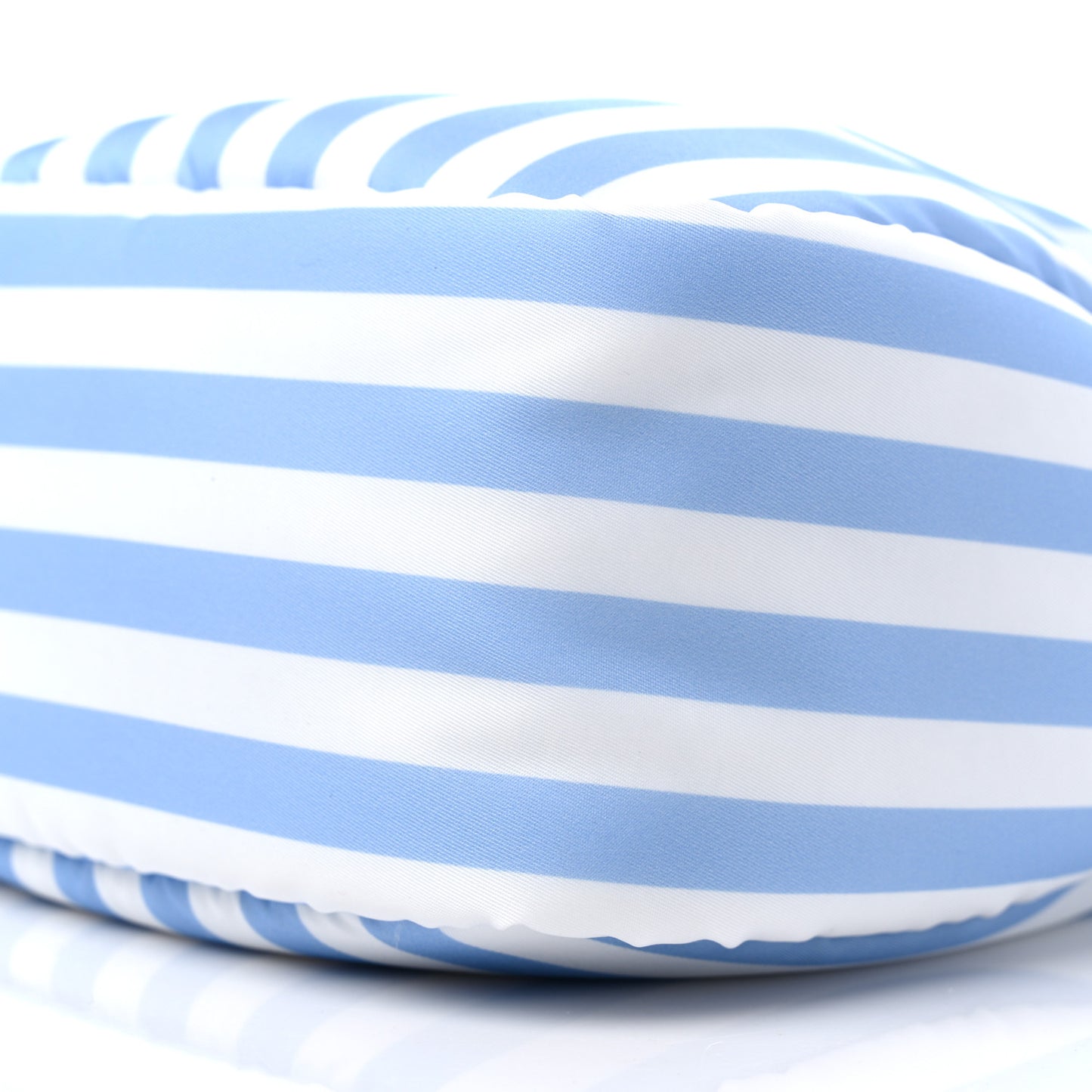 Re-Nylon Soft Padded Striped Small Double Handled Shoulder Bag Celeste