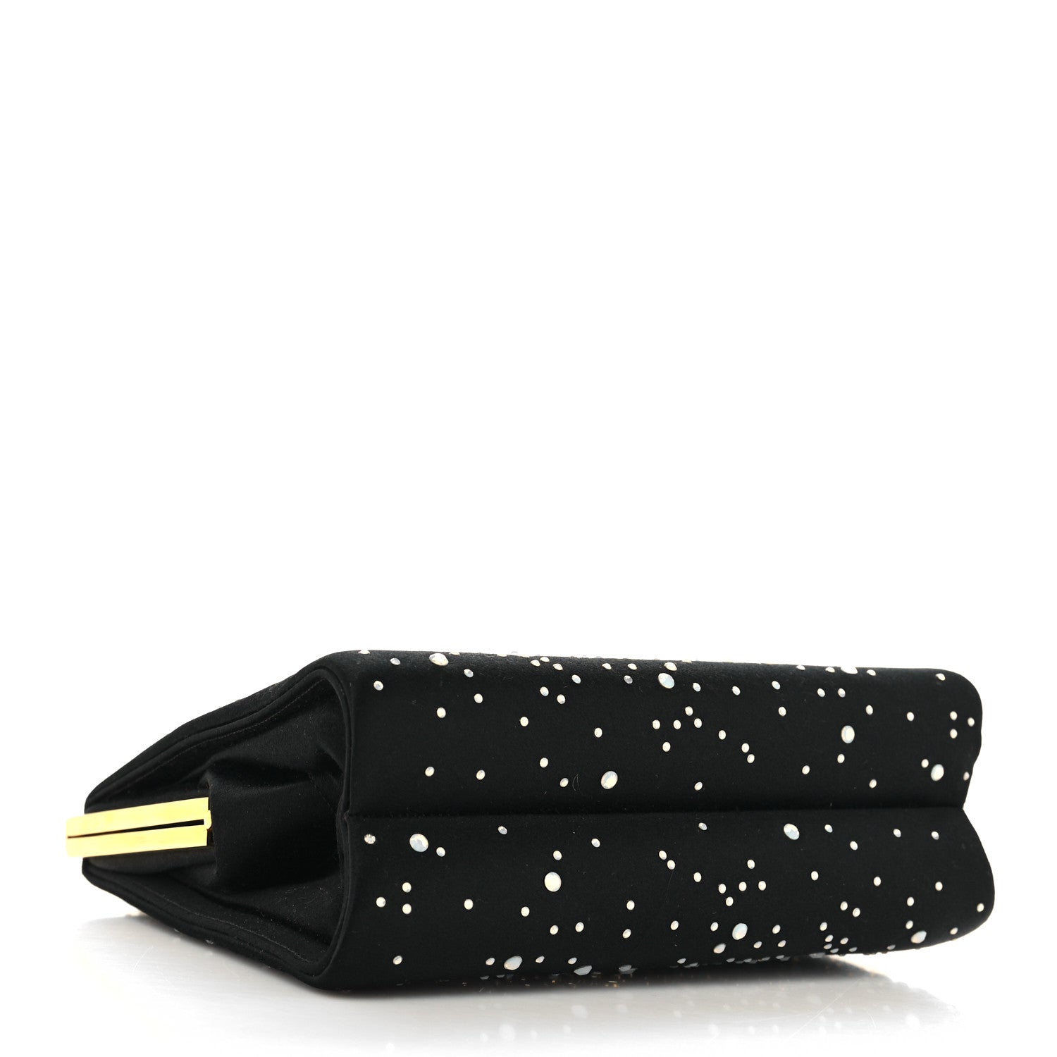 Judith Leiber Crystal Trim Satin Evening Bag Clutch Black 5 of 13