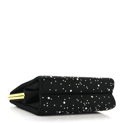 Judith Leiber Crystal Trim Satin Evening Bag Clutch Black 5 of 13