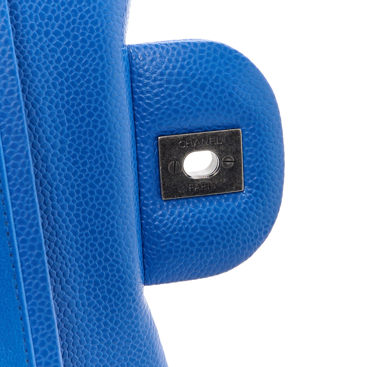 Chanel Caviar Quilted Jumbo Double Flap Bright Blue 7 of 11