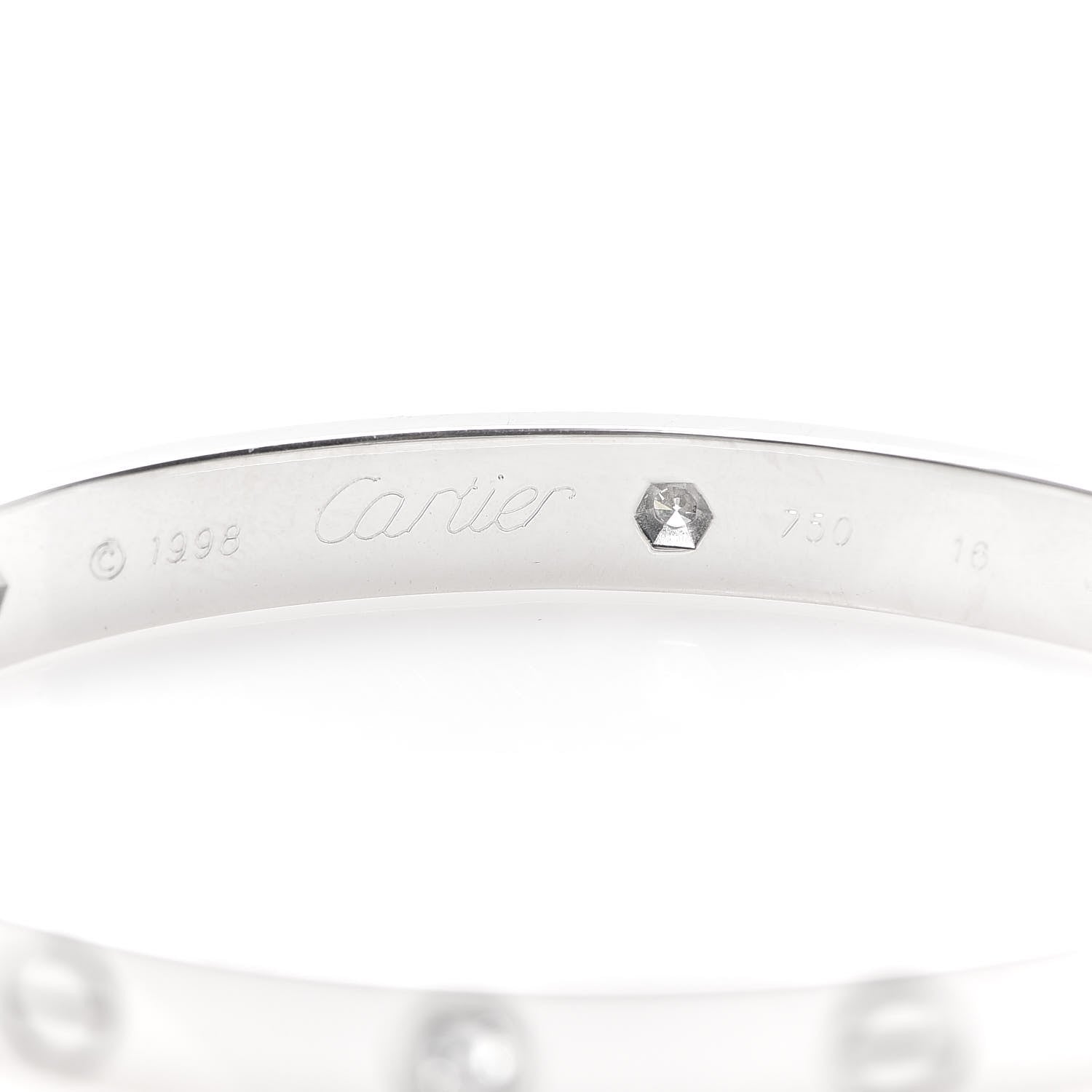 Cartier 18K White Gold 6 Diamond LOVE Bracelet 16 4 of 5