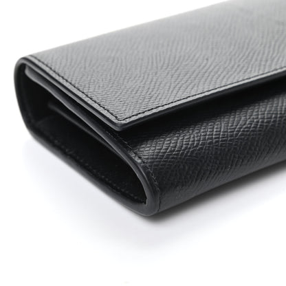 Celine Grained Calfskin Large Flap Wallet Black 7 of 8