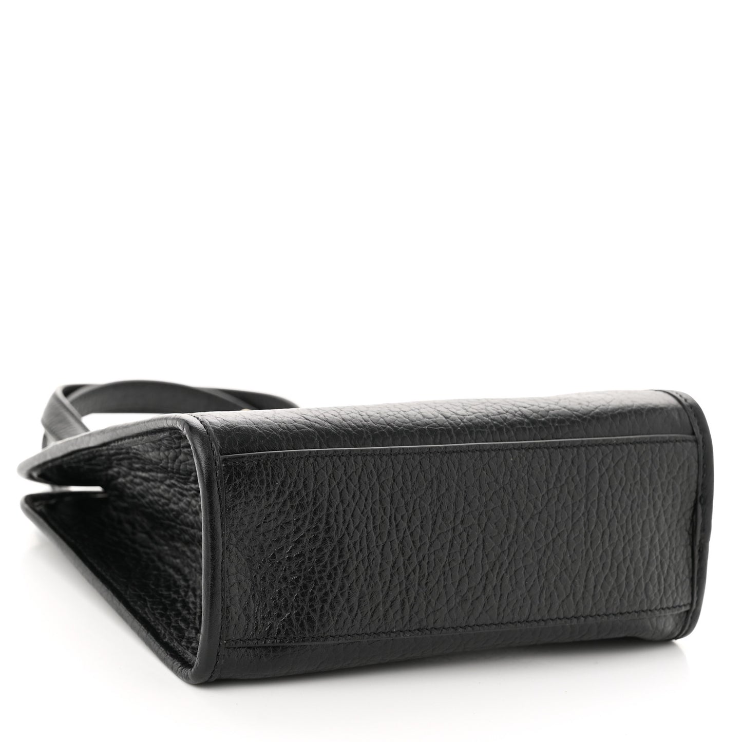 Grained Calfskin Gancini Mini Top Handle Crossbody Bag Black