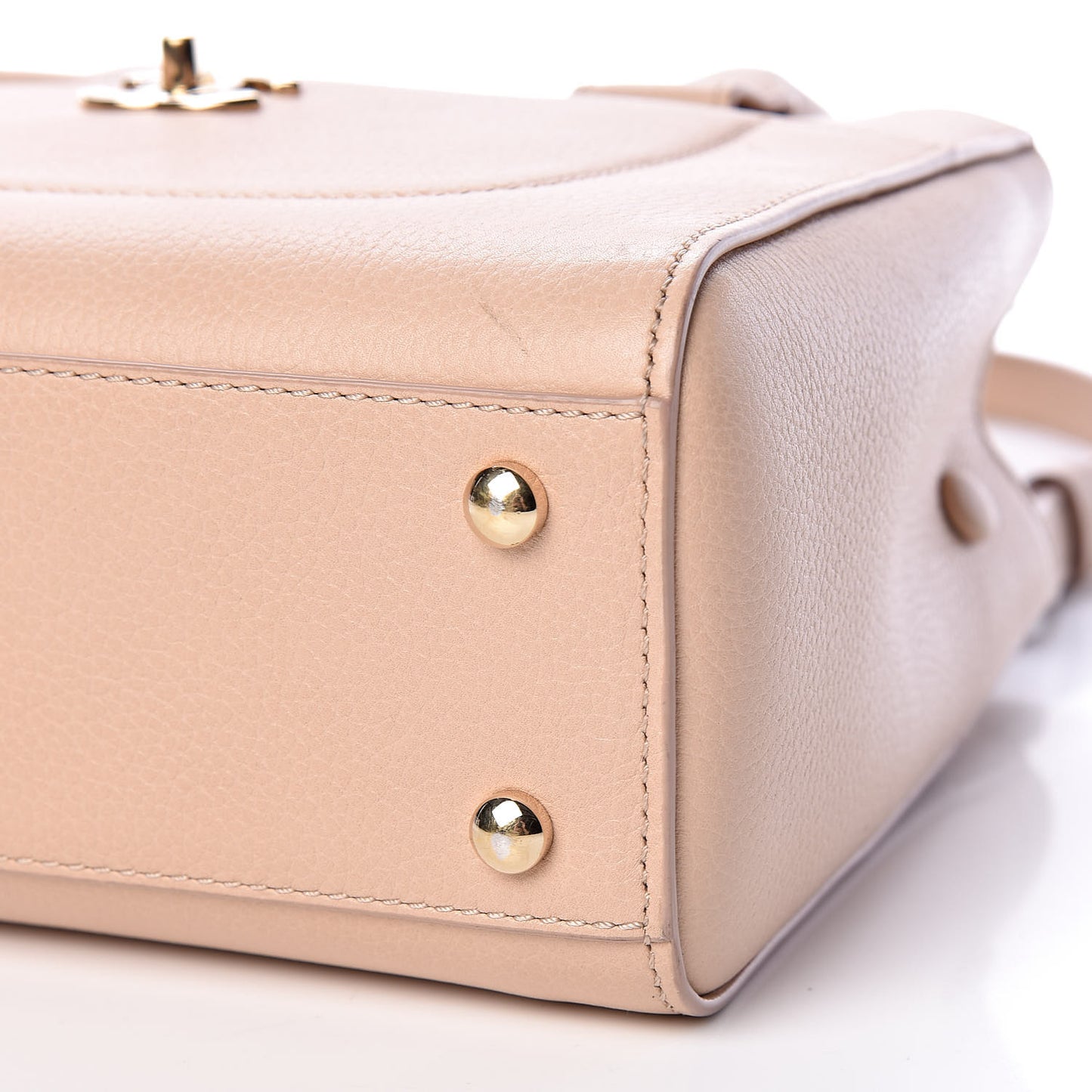 Grained Calfskin Mini Neo Executive Shopper Tote Light Beige