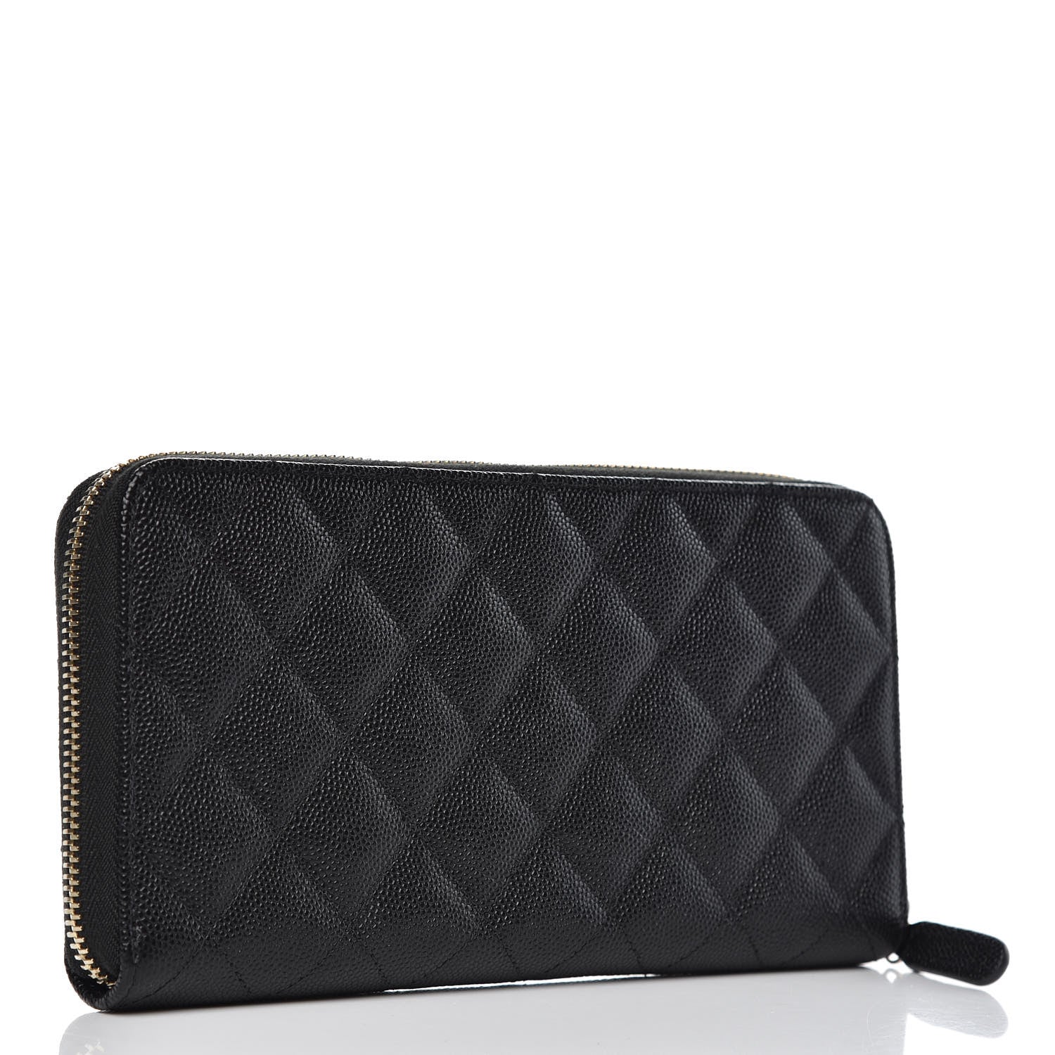Chanel Caviar Quilted Large Gusset Zip Around Wallet Black 3 of 9
