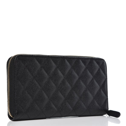 Chanel Caviar Quilted Large Gusset Zip Around Wallet Black 3 of 9