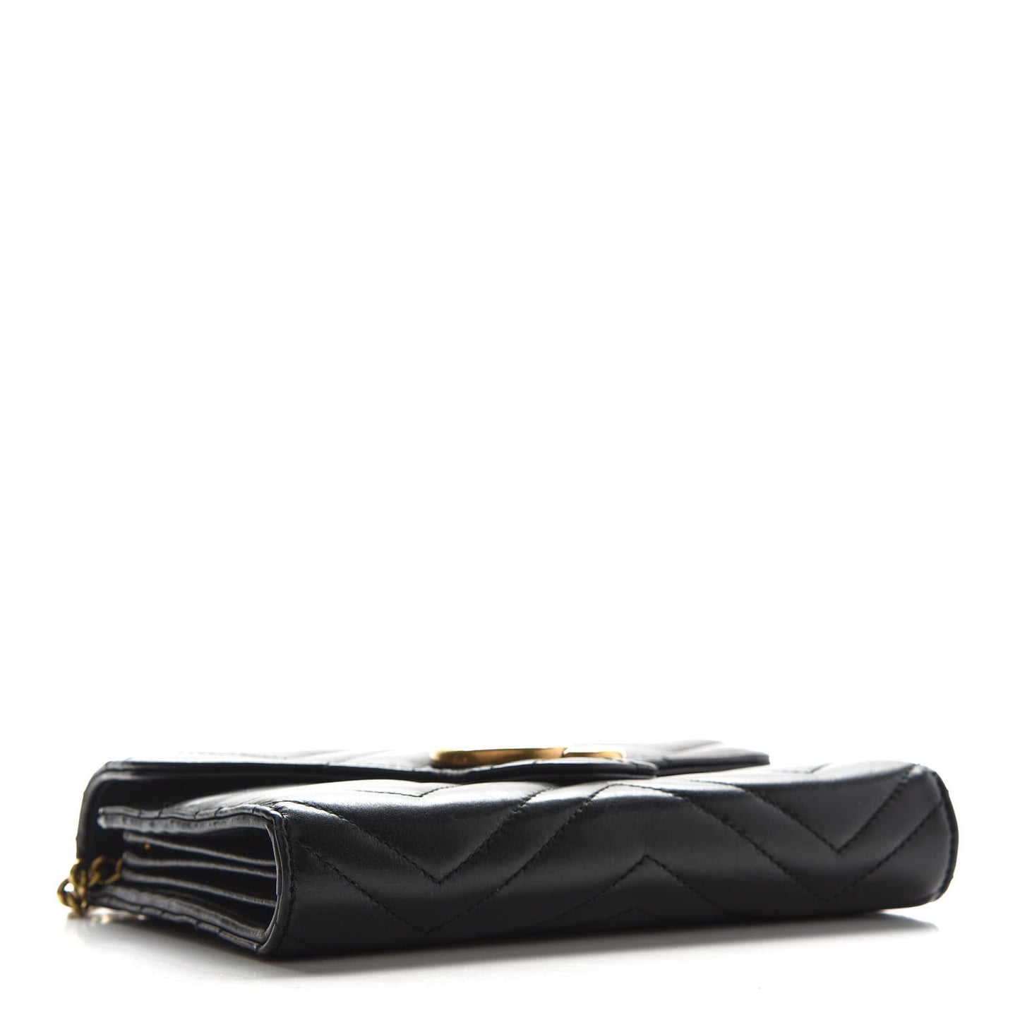 Calfskin Matelasse GG Marmont Chain Wallet Black