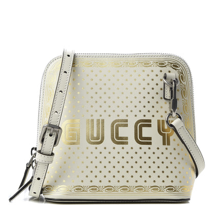 Gucci X SEGA Calfskin GUCCY Stars Mini Dome Shoulder Bag Mystic White Gold 1 of 10