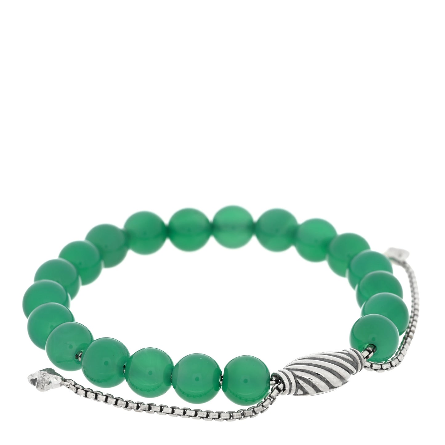 Sterling Silver Green Onyx 8mm Spiritual Beads Bracelet